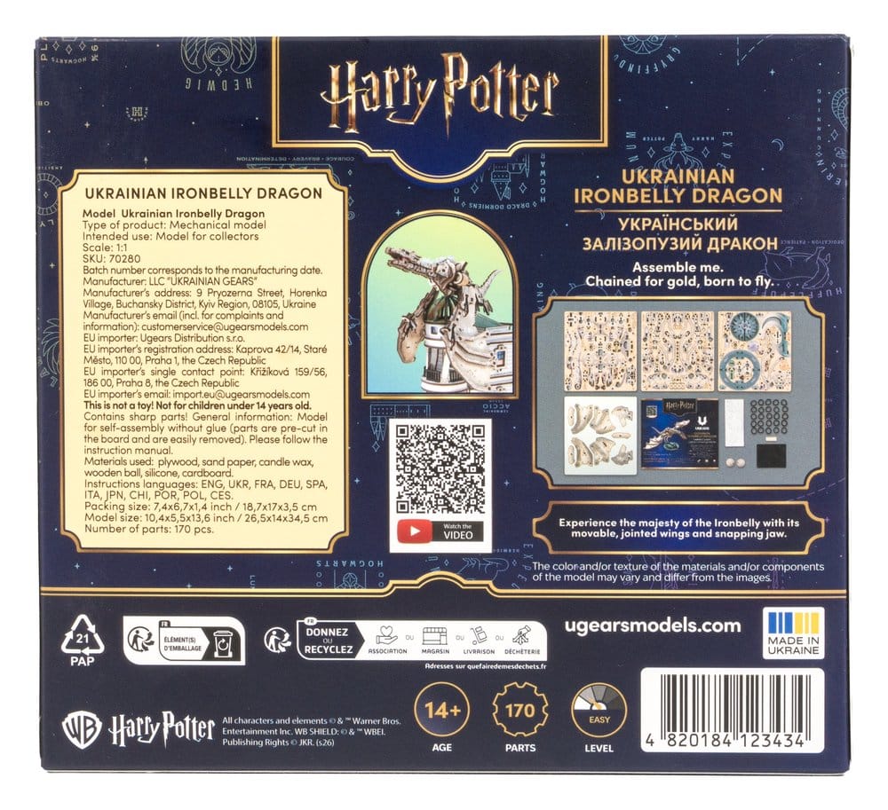 Harry Potter Puzzle de madera 3D Dragón Ironbelly Ucraniano