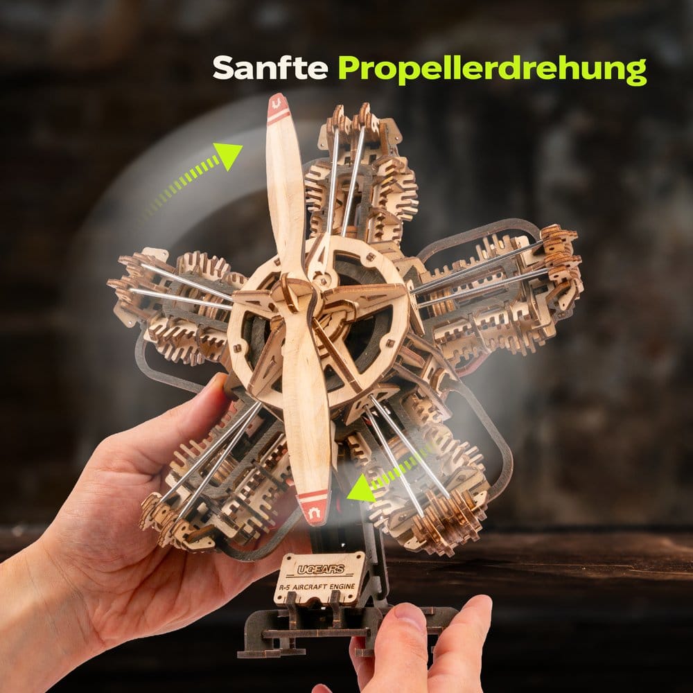 Ugears 3D Maqueta de madera R-5 Motor de avión 25 cm