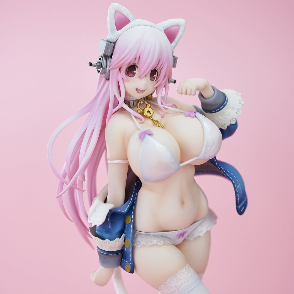 Super Sonico Figura PVC White Cat Ver. (Reissue) 27 cm