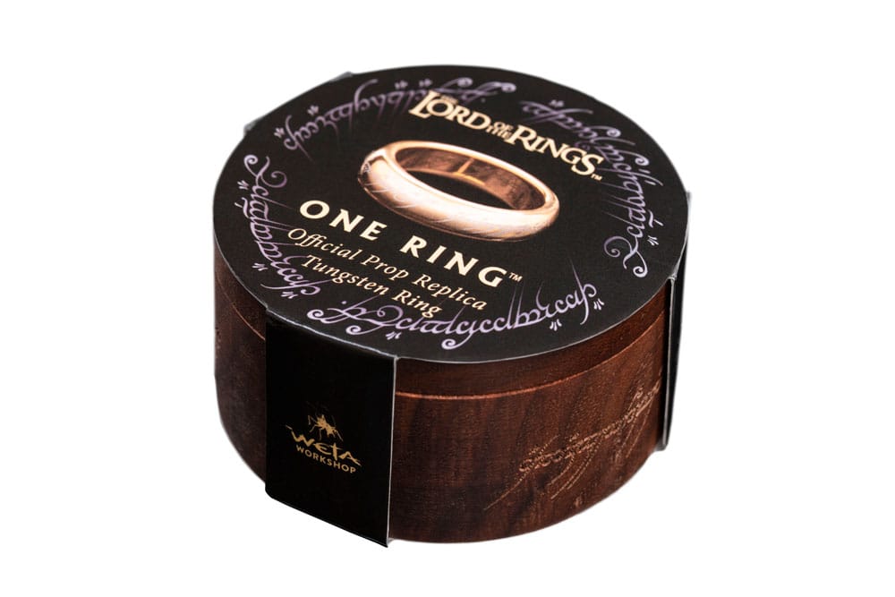 El Señor de los Anillos Anillo Único de tungsteno (bañado en oro) Talla 12