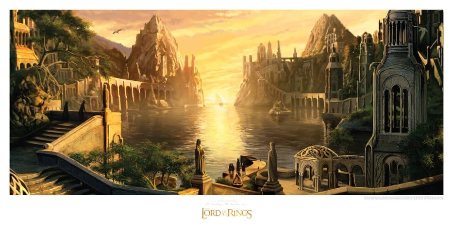 El Señor de los Anillos Litografia The Grey Havens 59 x 30 cm Frikytopia