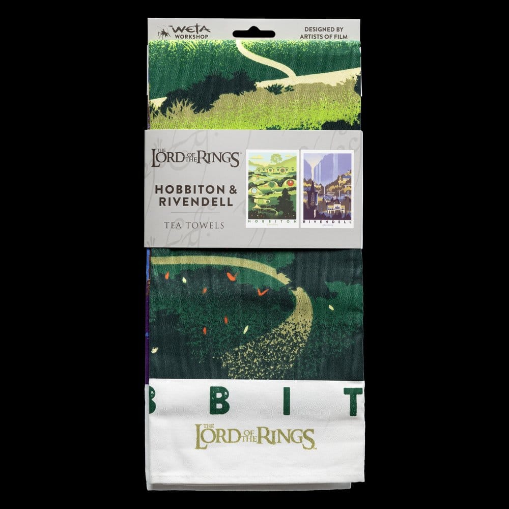 El Señor de los Anillos juego de 2 Paños de cocina Rivendell & Hobbiton 70 cm