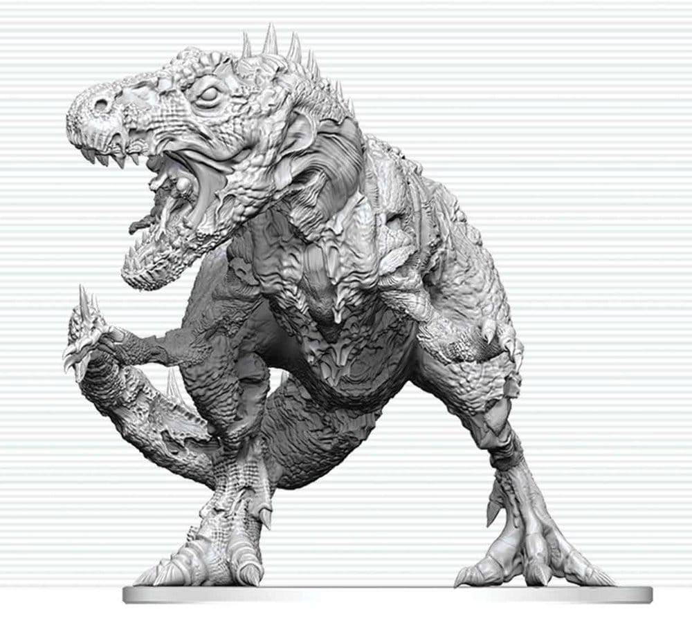Dungeons & Dragons Nolzur's Marvelous Miniatures Miniatura sin pintar Tiranosaurio Zombi 20 cm Frikytopia