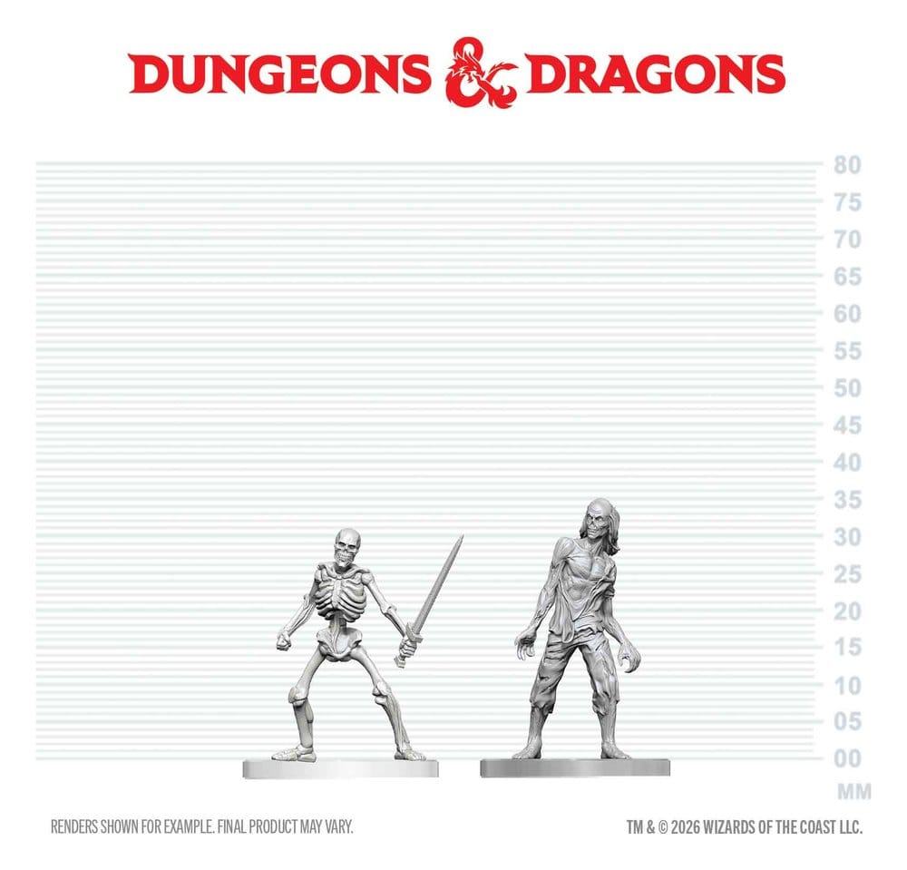 Dungeons & Dragons Nolzur's Marvelous Miniatures Miniatura sem pintar Zombie & Esqueleto 14 cm