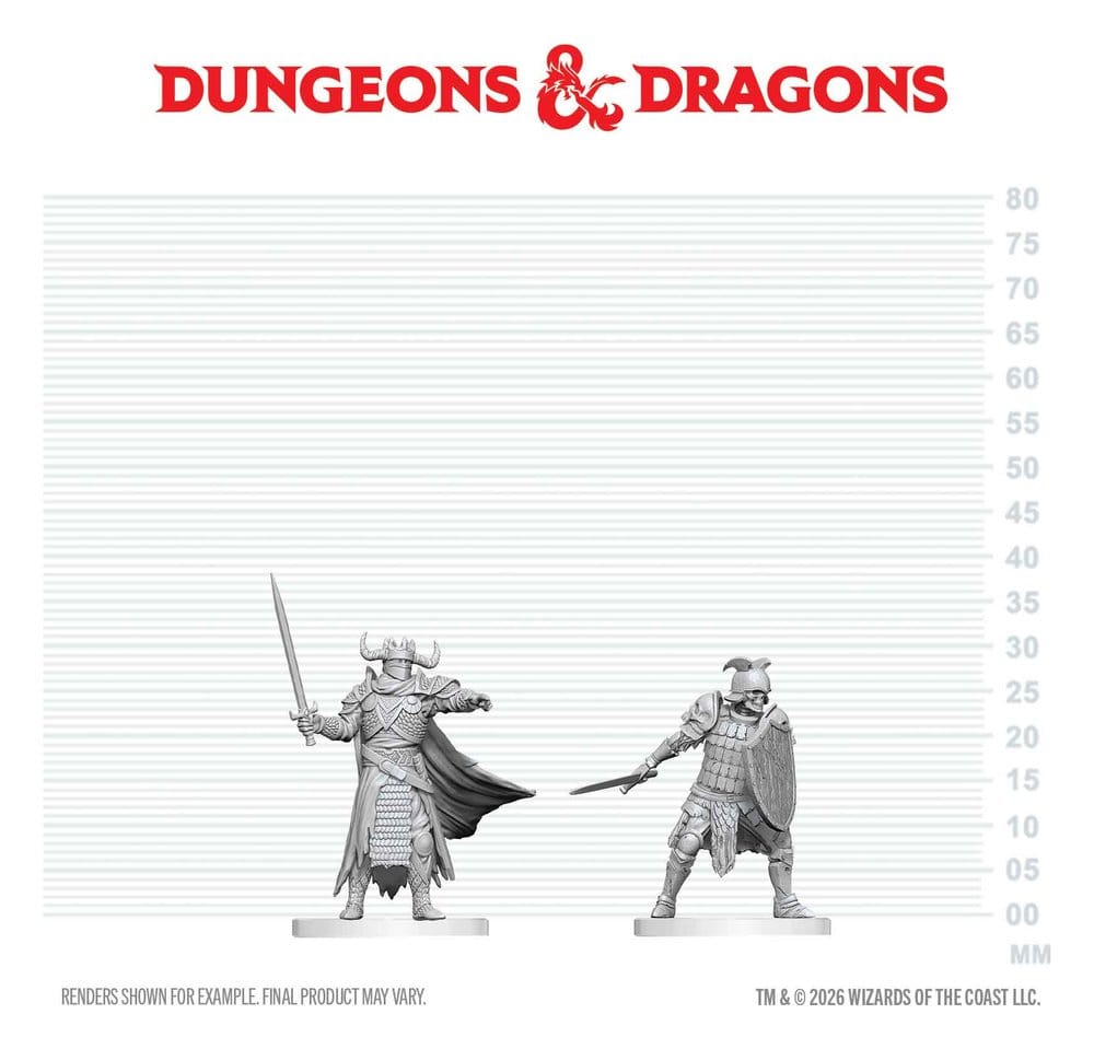 Dungeons & Dragons Nolzur's Marvelous Miniatures Miniatura sem pintar Cavaleiro da Morte & Aspirante a Cavaleiro da Morte 14 cm