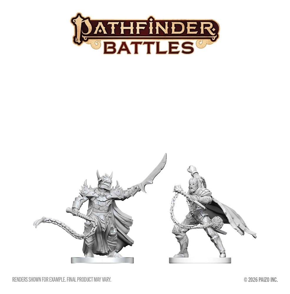 Pathfinder Battles Deep Cuts Miniatura sin pintar Scourge & Chain Hellknights 14 cm