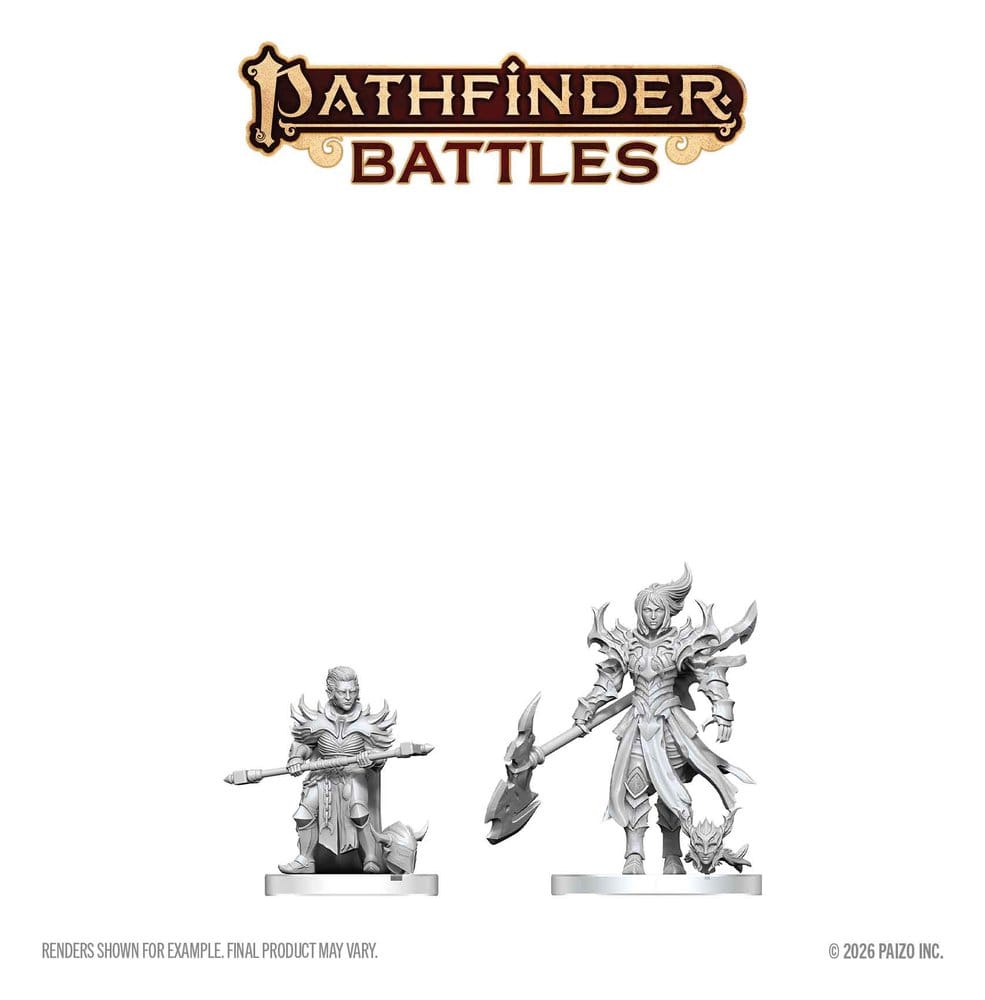 Pathfinder Battles Deep Cuts Miniatura sin pintar Pyre & Godclaw Hellknights 14 cm