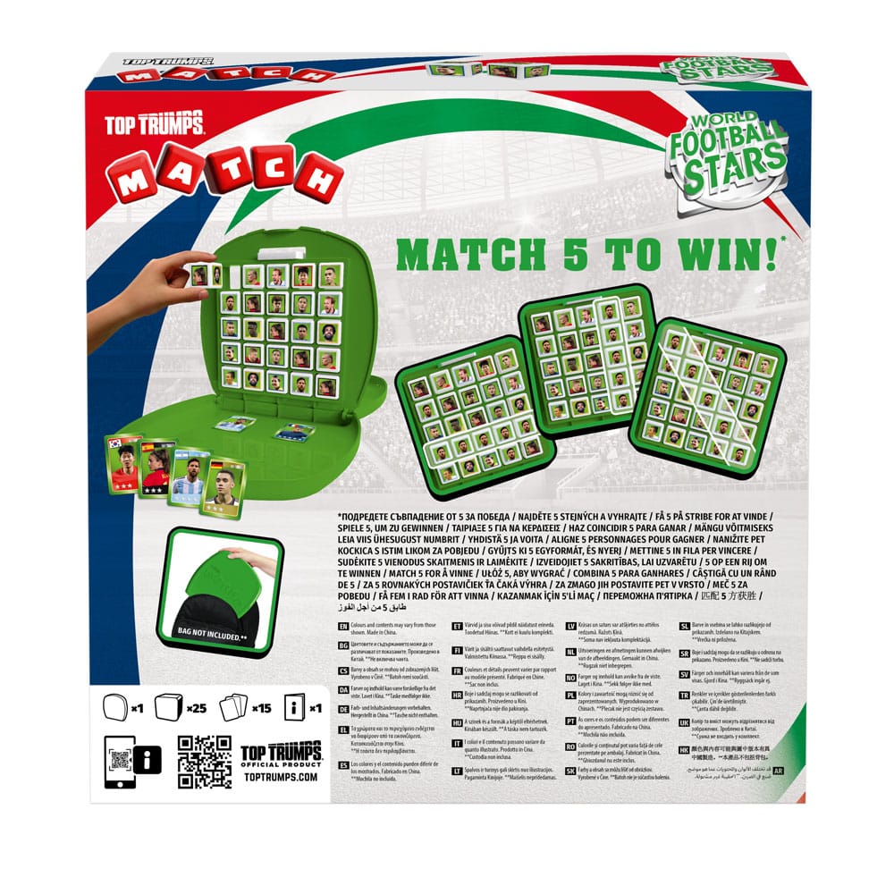 Estrellas mundiales de fútbol Top Trumps Match - The Crazy Cube Game Green Version