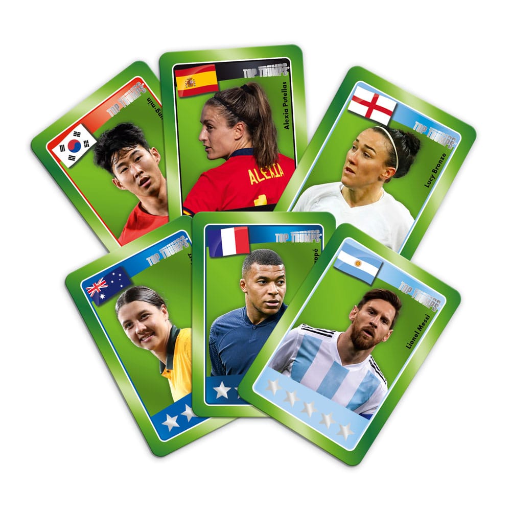 Estrellas mundiales de fútbol Top Trumps Match - The Crazy Cube Game Green Version