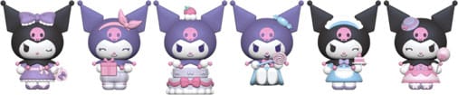 Sanrio Figuras mini Kuromi Party Series Kuromi 5 cm Caixas Surpresa Expositor (12)