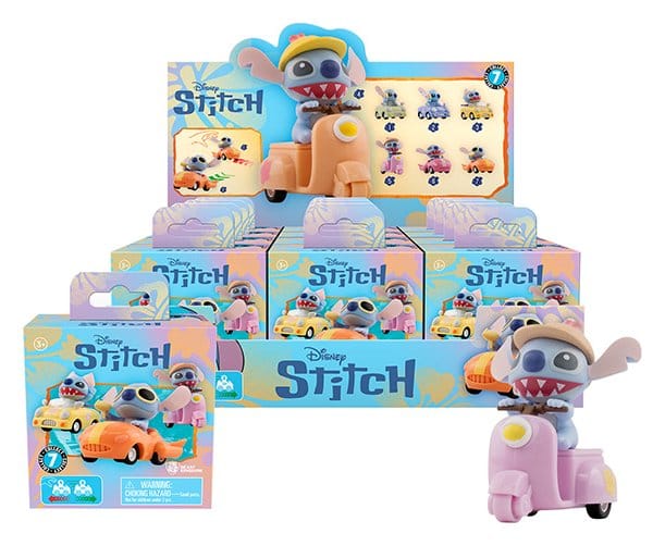 Disney Zoom Hero Vehículos de cuerda con Figuras Lilo & Stitch Series 2 Cajas Sorpresa Expositor (12)